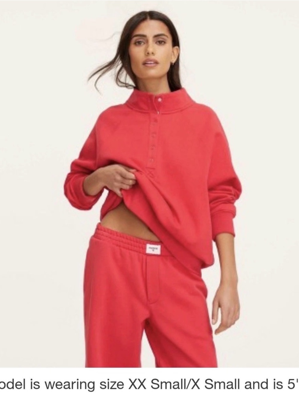 PARKE X TARGET Snap Mockneck Popover Sweatshirt Red XXS/XS New With Tags